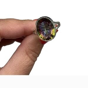 Stunning Purple Mystic Quartz Ring Solid 925 Sterling silver